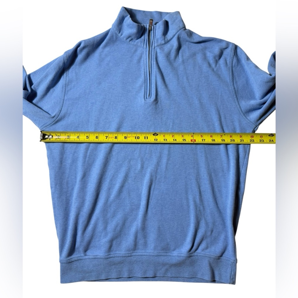 Peter Millar Bundle Blue 1/4 Zip Pullover Sweater Mens Medium Cotton Golf Preppy - Picture 8 of 15